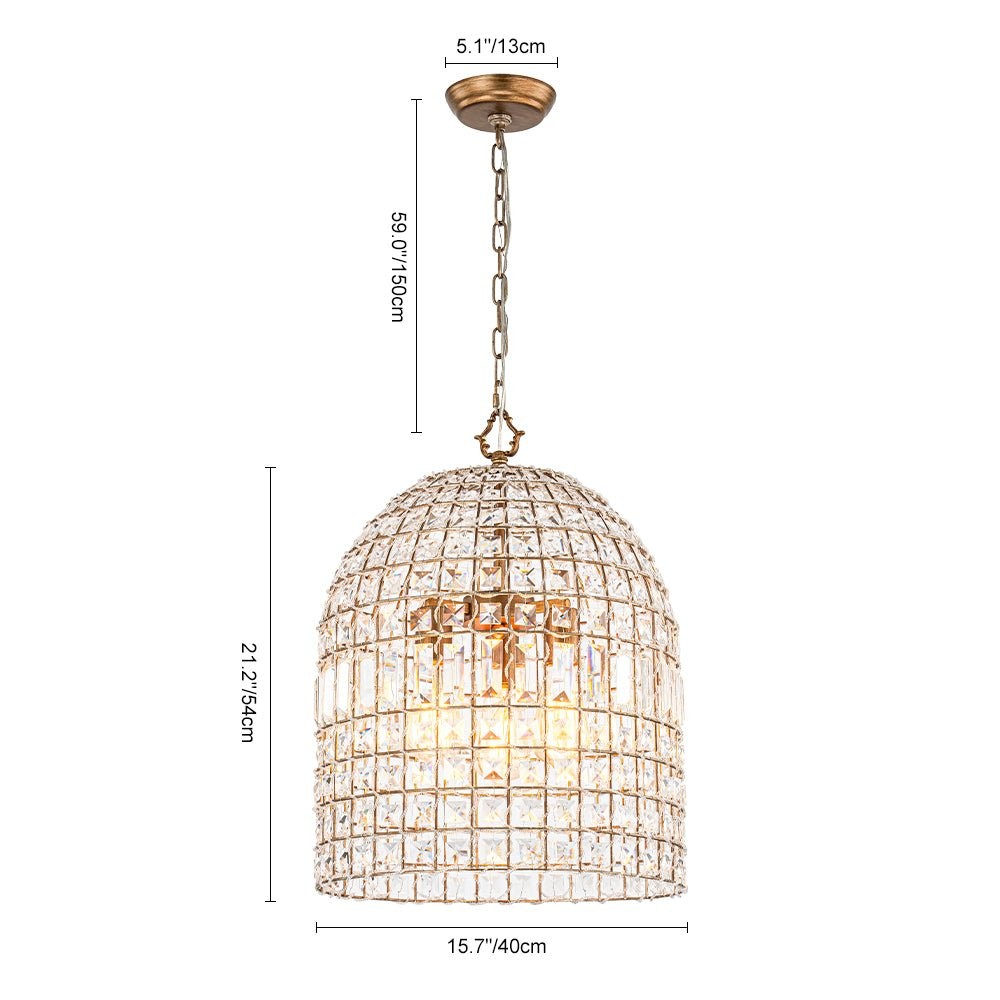 Zelda French Crystal Birdcage Pendant Light