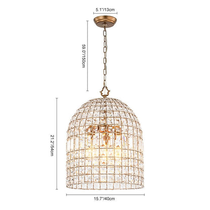 Zelda French Crystal Birdcage Pendant Light