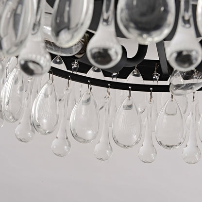 Thalassa Glass Teardrops Crystal Flush Mount Light