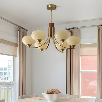 Juino Wood Farmhouse Milk Ball Sputnik Chandelier