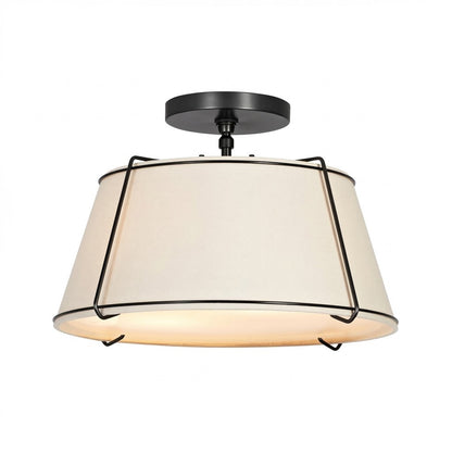Hesperia Fabric Drum Shade Semi Flush Mount