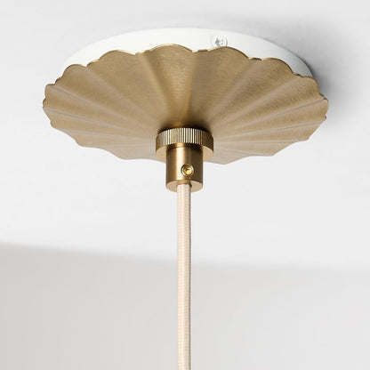 Veythra Modern Minimalist Rippled Glass Cone Pendant Lamp