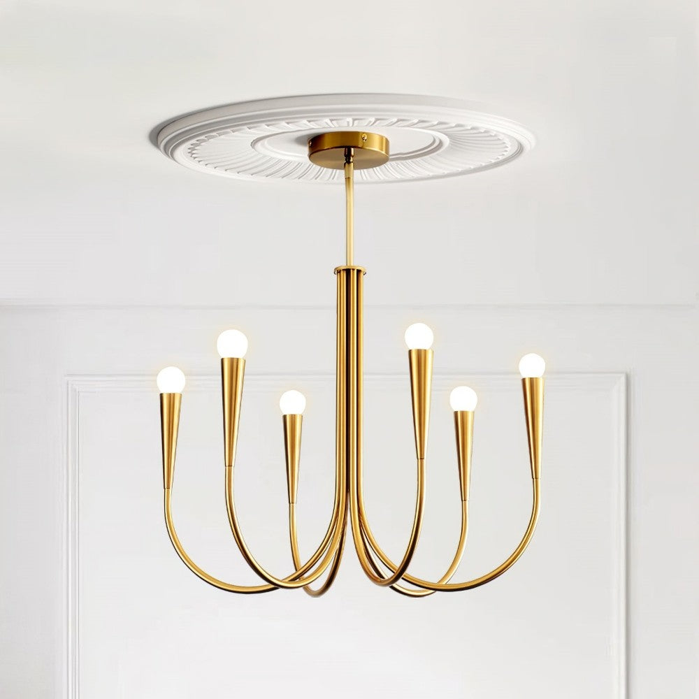 Luren Light Luxury Candle Iron Branch Chandelier