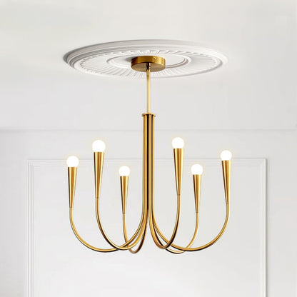 Luren Light Luxury Candle Iron Branch Chandelier