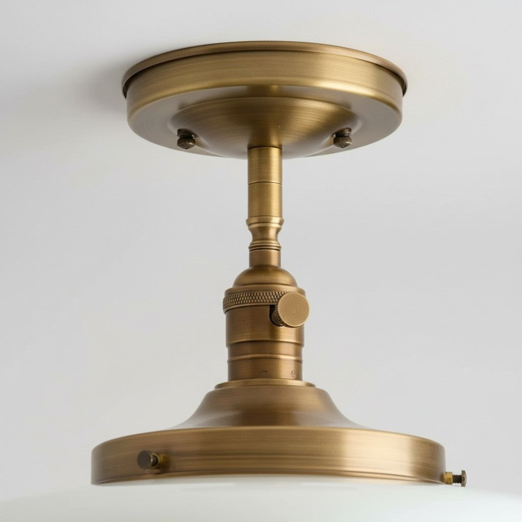 Quinlix Mid-Century Modern Milk Striped Glass Ceiling Lamp