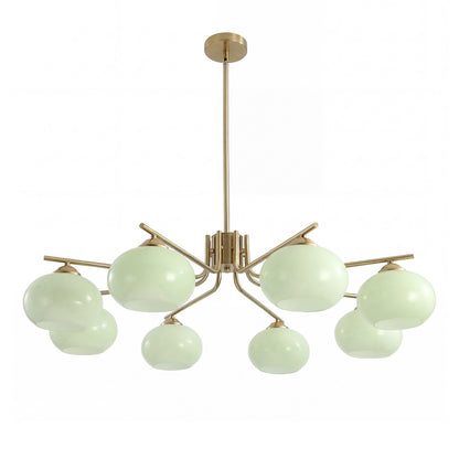 Kairox Mid Century Bauhaus Large Glass Globe Sputnik Chandelier
