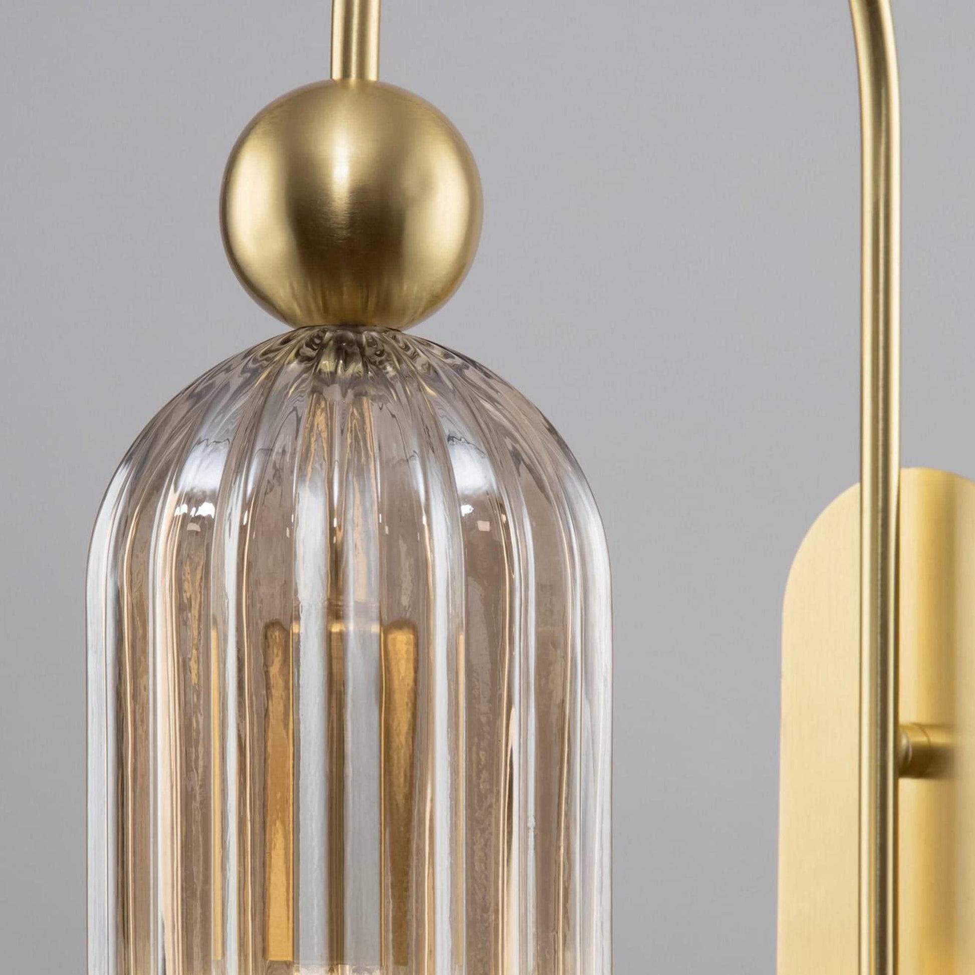 Emrys Modern Gold Fluted Glass Cylinder Sconce