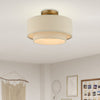 Isla Modern Drum Linen Blend Semi Flush Mount