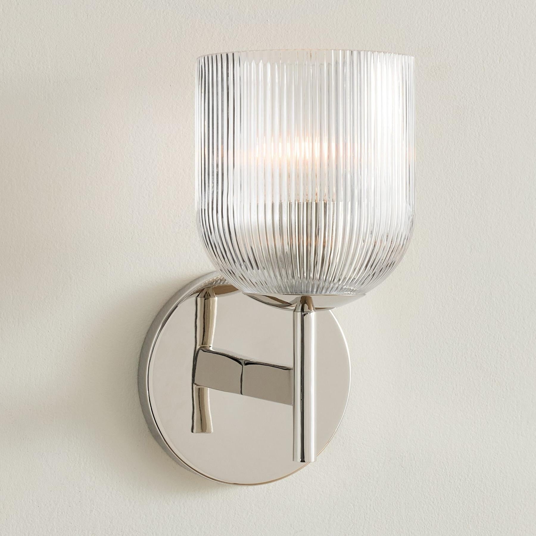 Alain Cooper Ribbed Glass Wall Sconce