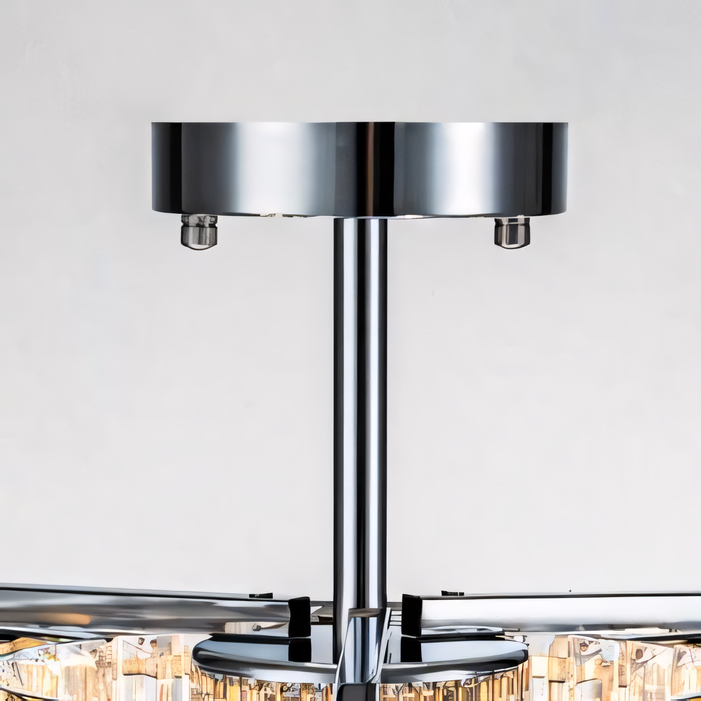 Ryxar Round Ribbed Crystal Semi Flush Mount Light