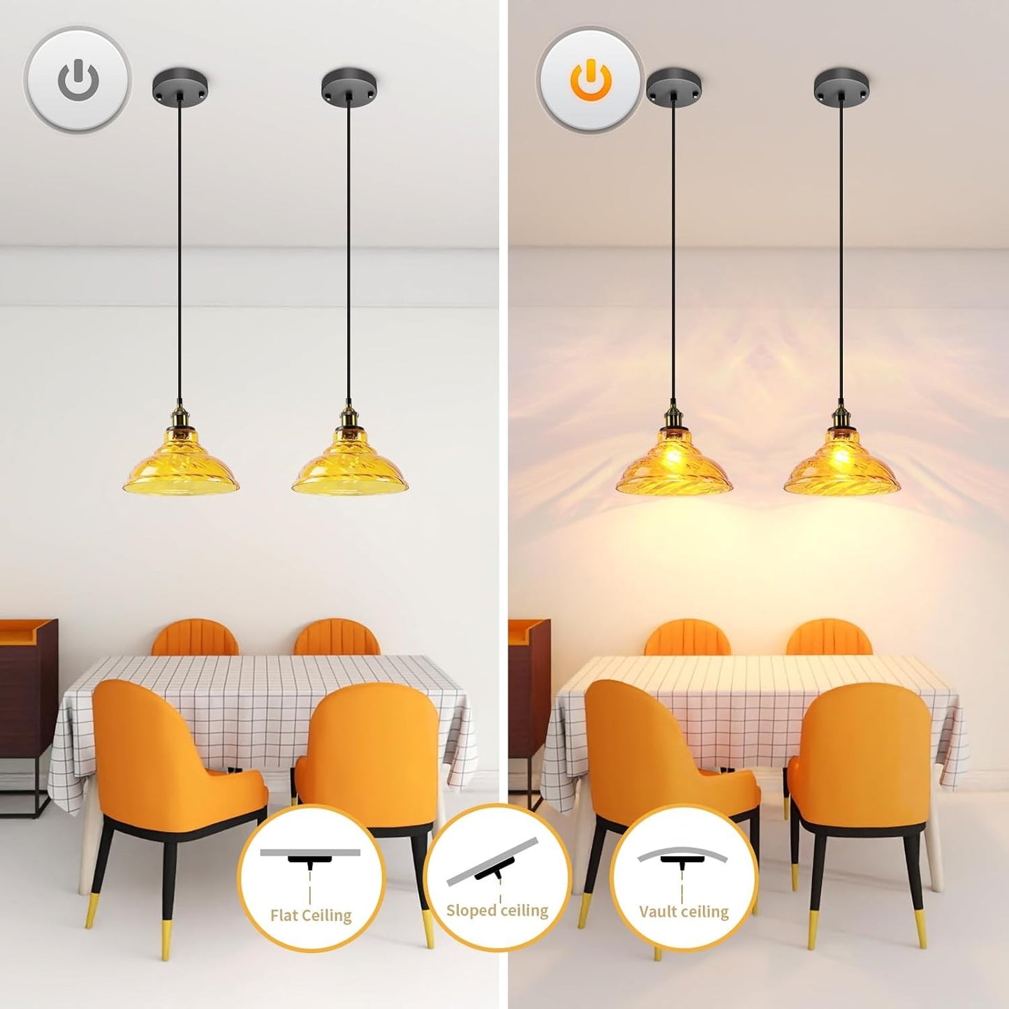 Benjin Modern Colorful Trumpet Glass Pendant Light