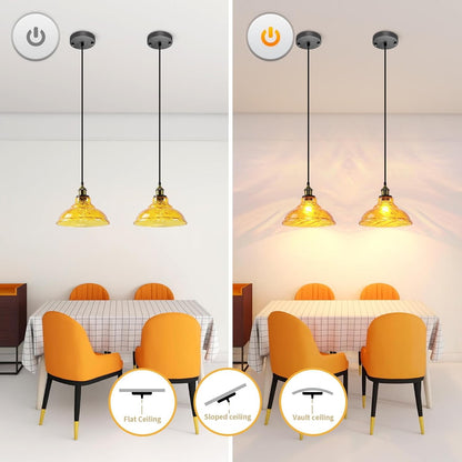 Benjin Modern Colorful Trumpet Glass Pendant Light