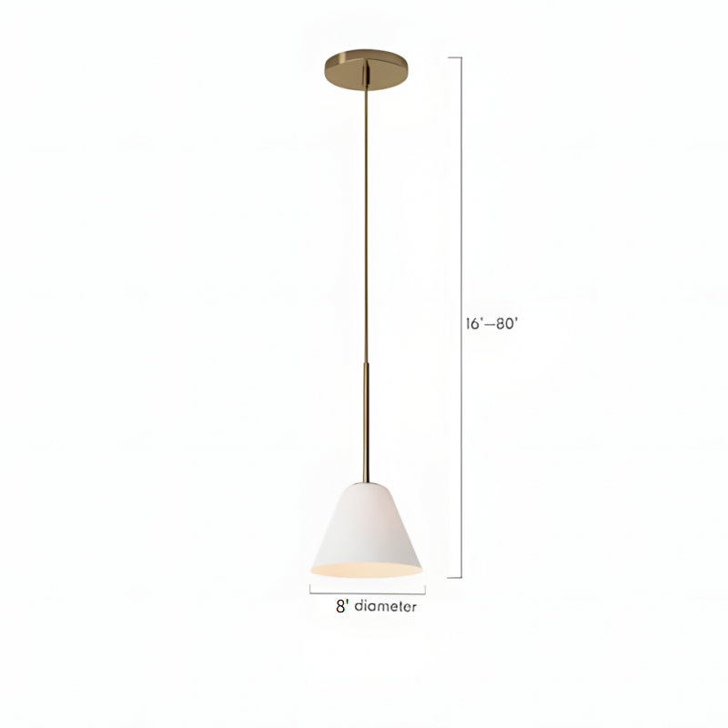 Nori Minimalist Brass Glass Cone Pendant Light