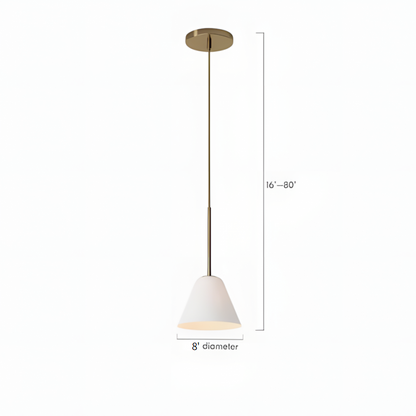 Nori Minimalist Brass Glass Cone Pendant Light