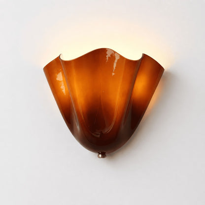 Kyrintha Mid-Century Skirt Shell Glass Fazzo Petalia Wall Sconce