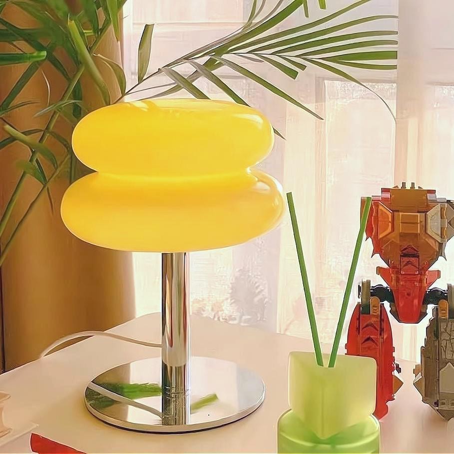 Josie Cream Glass Bauhaus Style Table Lamp