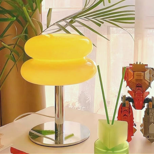 Josie Cream Glass Bauhaus Style Table Lamp