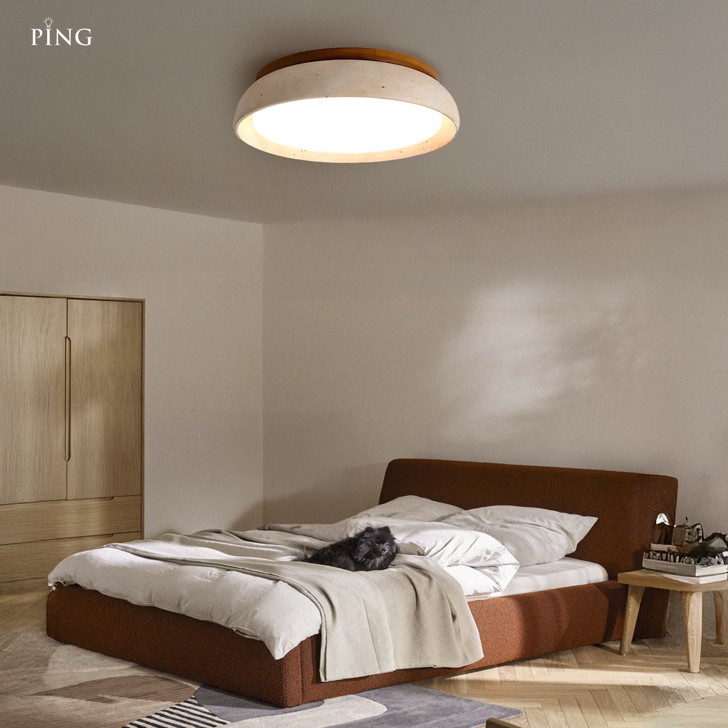 Nox Scandinavian Travertine Ceiling Light