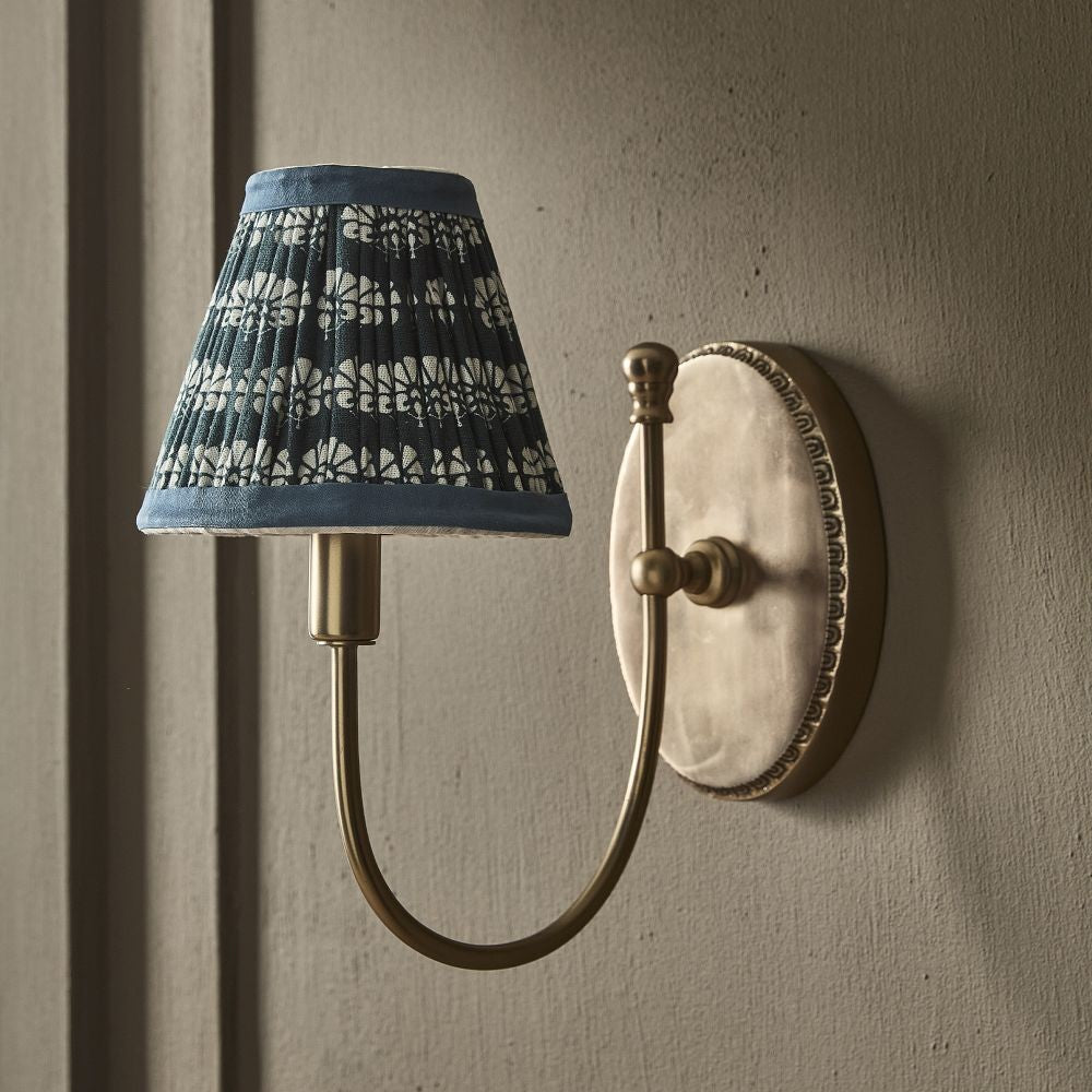 Orphelyx French Brass Fabric Shade Sconce Light