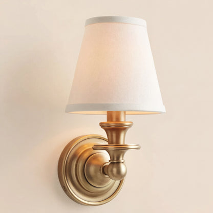 Caedric Retro Brass Linen Shade Wall Sconce