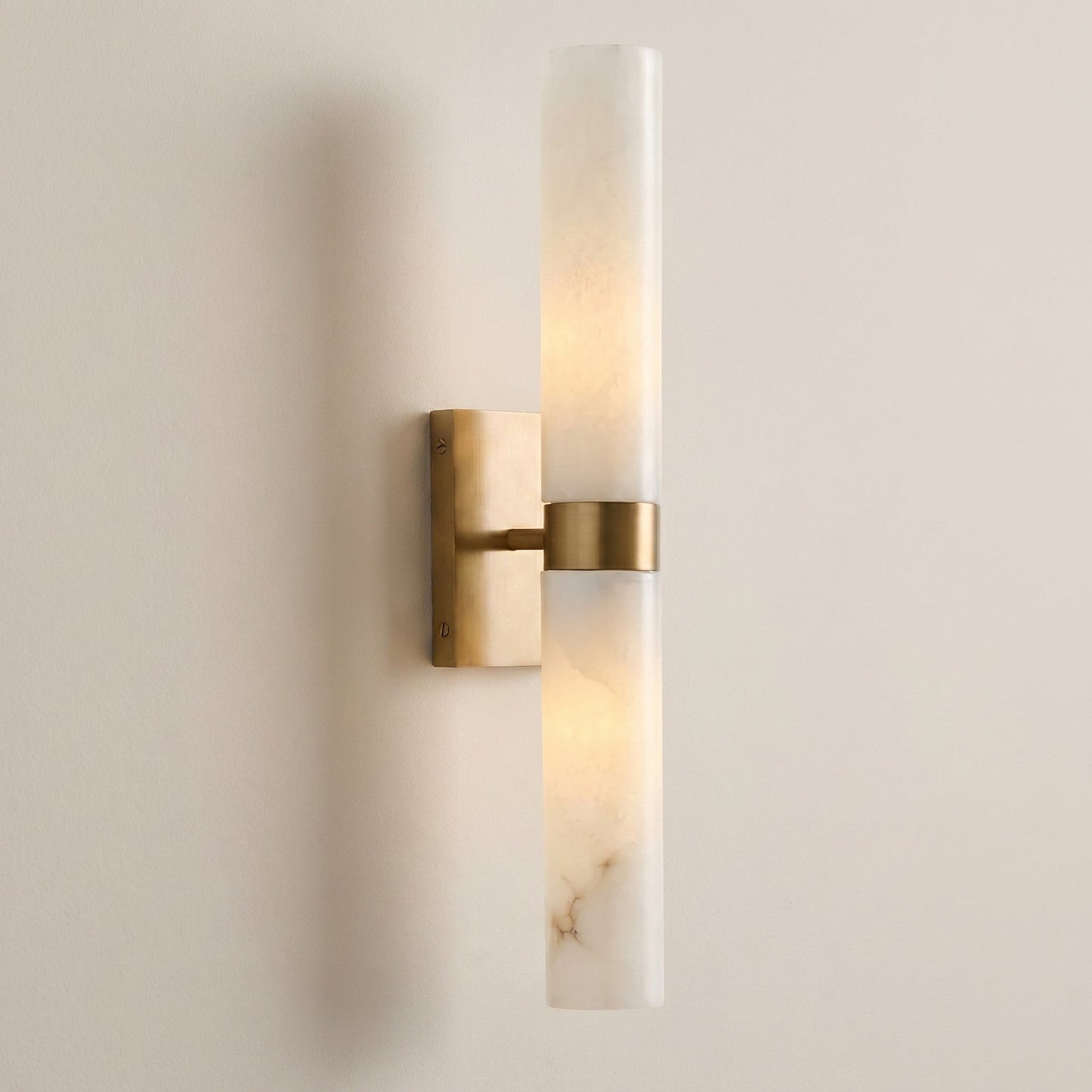 Elaris Modern Alabaster Double Tube Wall Sconce