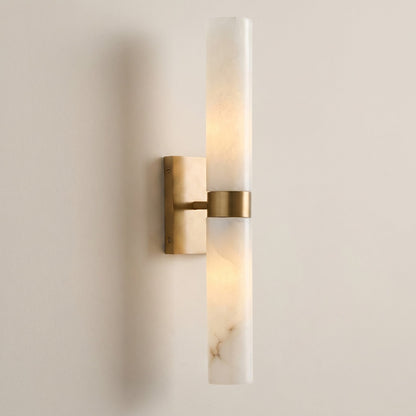 Elaris Modern Alabaster Double Tube Wall Sconce