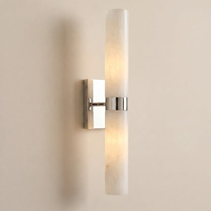 Elaris Modern Alabaster Double Tube Wall Sconce