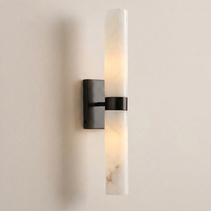 Elaris Modern Alabaster Double Tube Wall Sconce