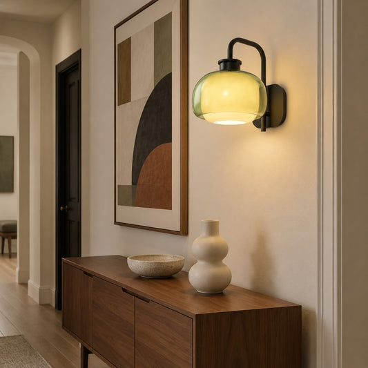 Jovynth Nordic Colorful Double-Layered Glass Wall Sconce