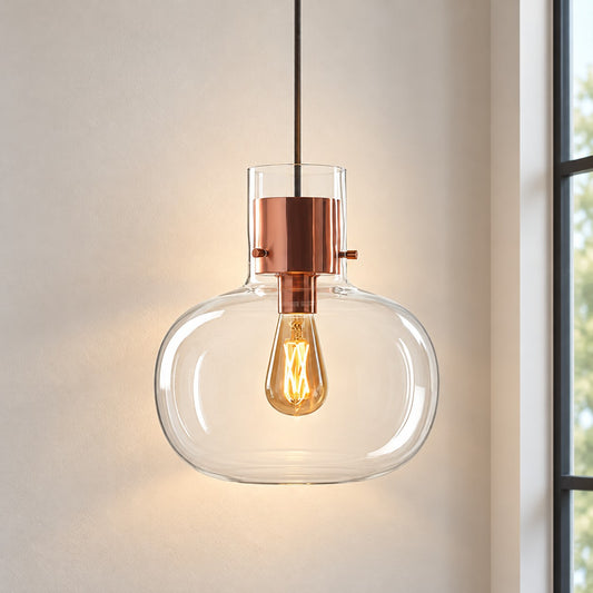 Dravon Minimalist Amber Glass Bottle Pendant Light