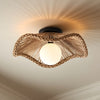 Lovary Bohemian Rattan Flower Flush Mount Ceiling Light
