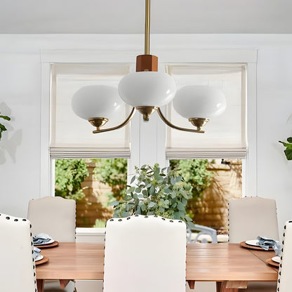 Juino Wood Farmhouse Milk Ball Sputnik Chandelier
