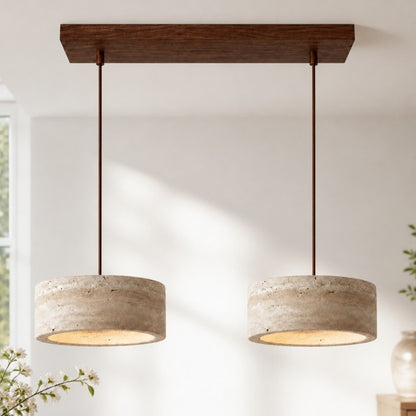Veloria Scandinavian Travertine Round Pendant Light
