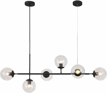 Celestina 6 Light Linear Glass Orb Pendant Light