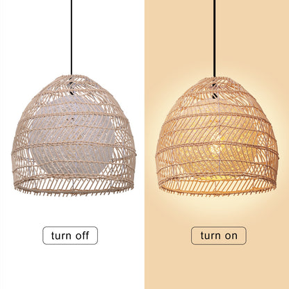 Clioan Bohemian Woven Rattan Pendant Light