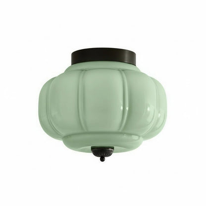 Ozita Retro Milk Glass Semi Flush Mount Eloise Ceiling Light