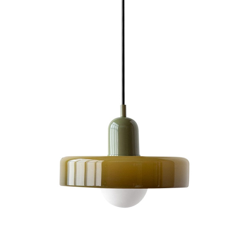 Xanadu Bauhaus Stained Glass Disc Pendant Light