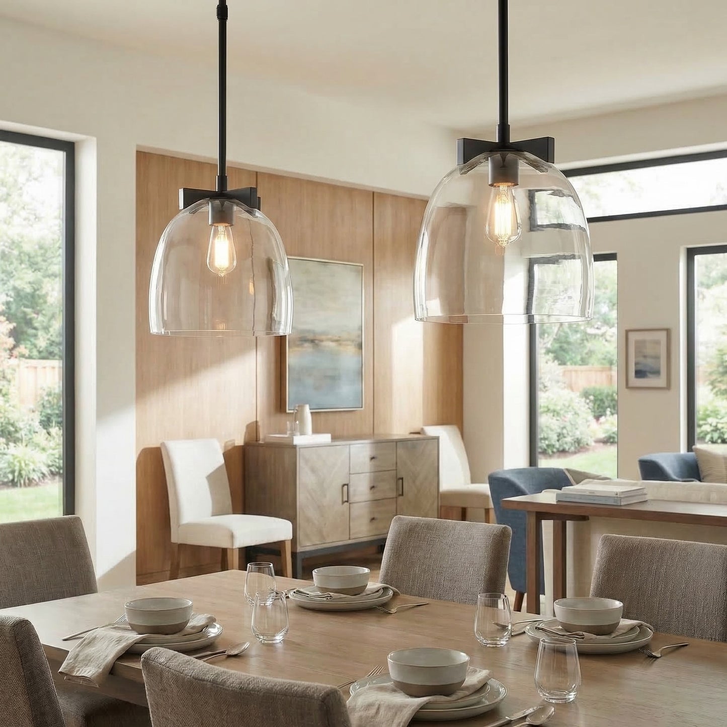 Titus Minimalist Transparent Glass Pendant Light