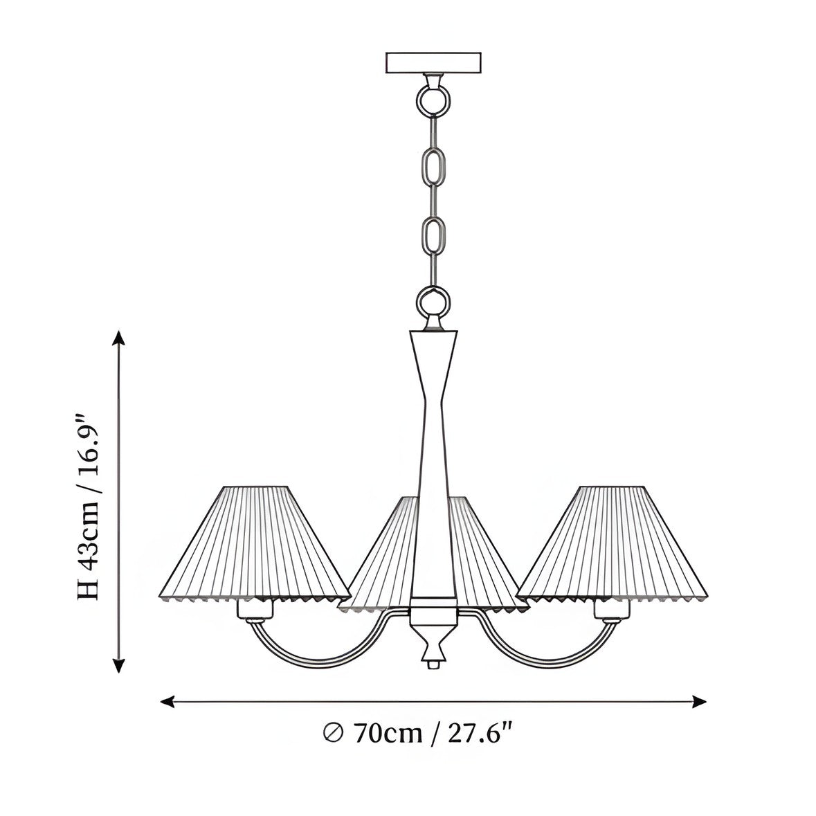 Axel Rustic Pleated Shade Wood Chandelier