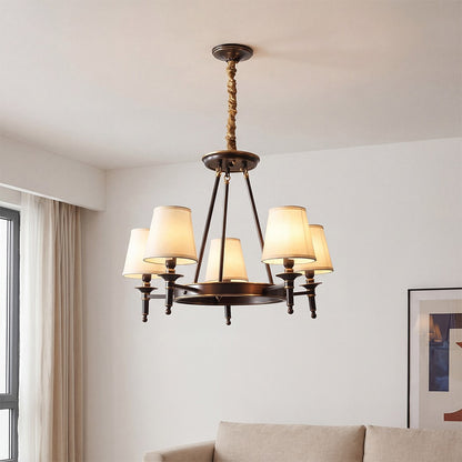 Yasmin Antique Brass Wagon Wheel Chandelier