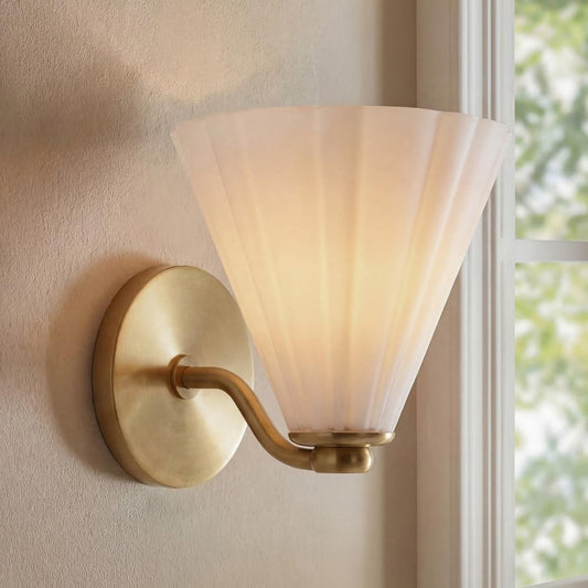 Jaxlynth Modern Rotatable Milk Glass Cone Sconce