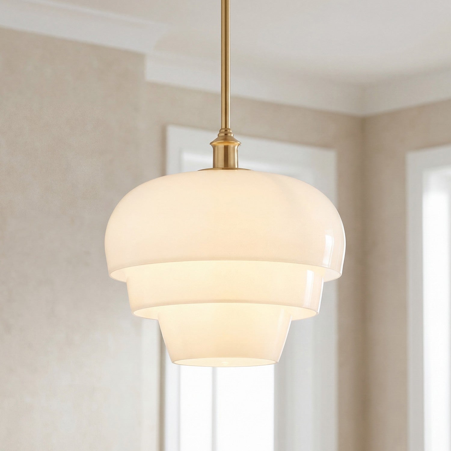 Xena Scandinavian Layered Clear Glass Pendant Light