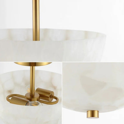 Faeluna Modern Alabaster Round Ceiling Light