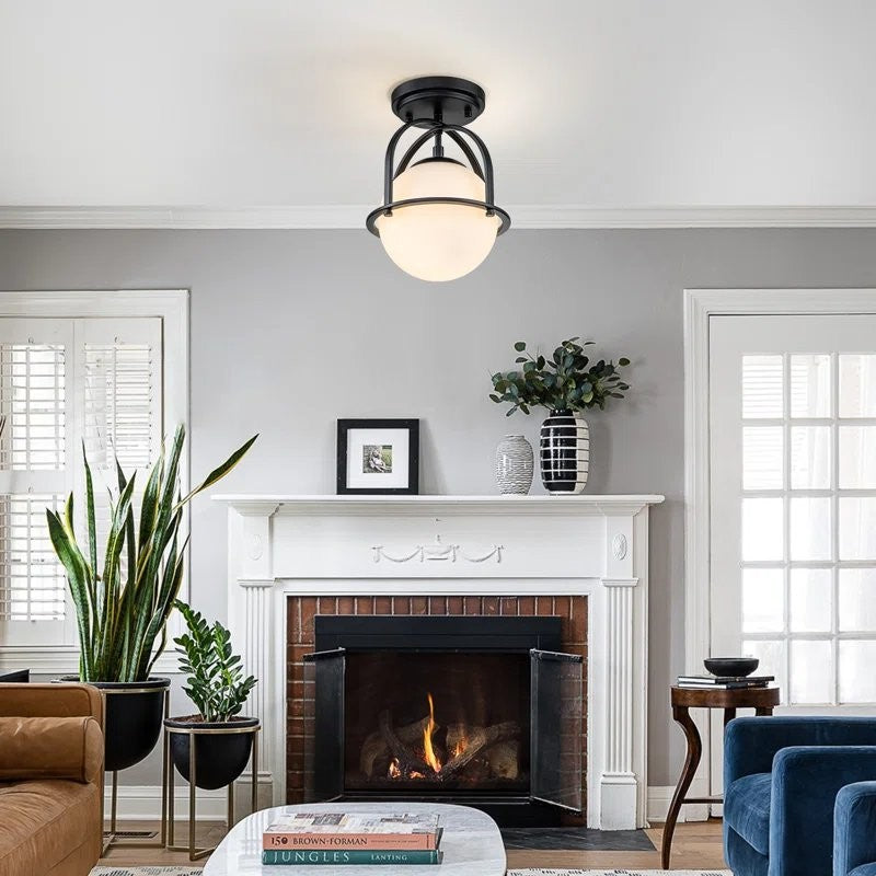 Aurea Vintage Globe Flush Mount Ceiling Light