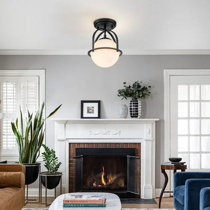 Aurea Vintage Globe Flush Mount Ceiling Light