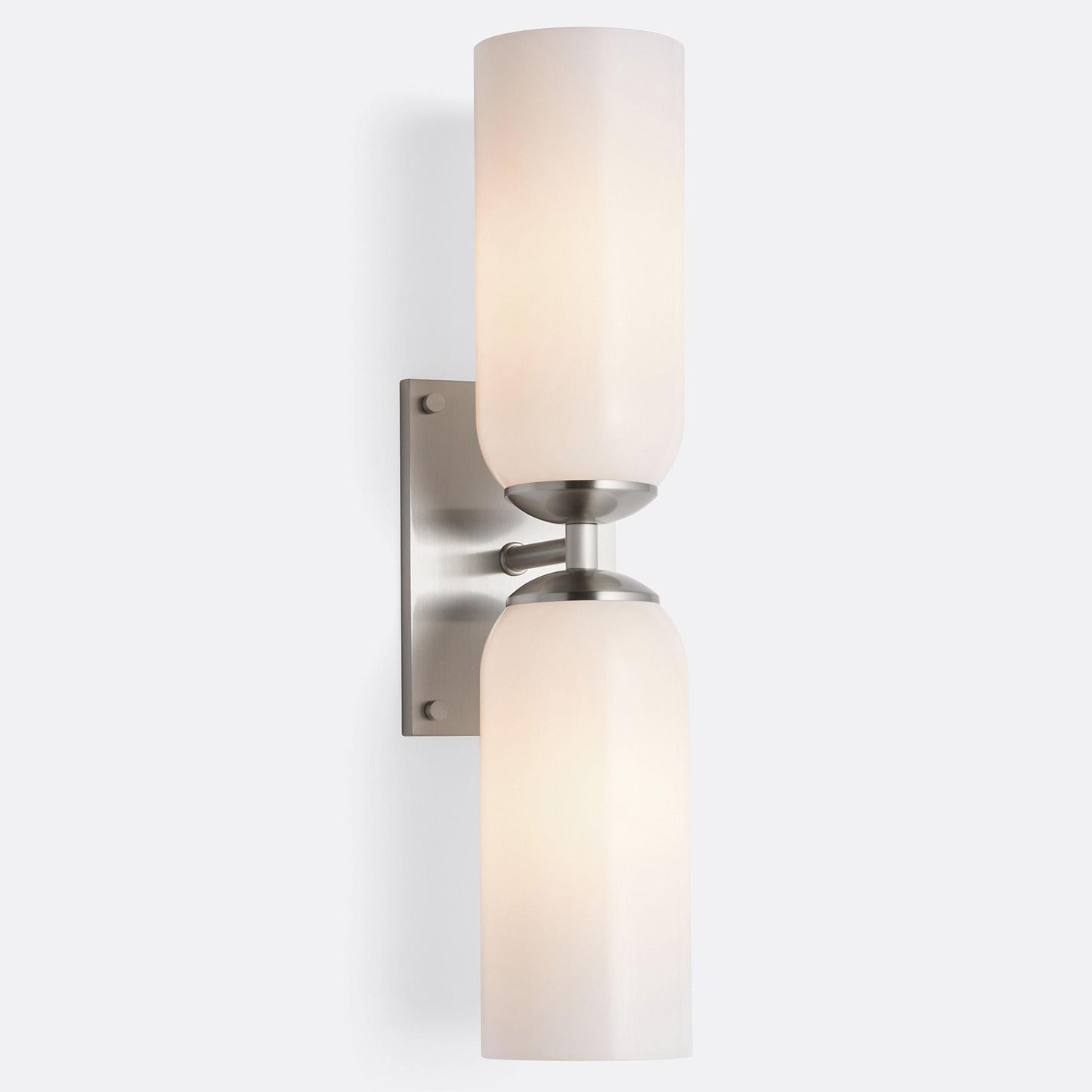 Iliana Rustic White Glass Double Tube Wall Sconce