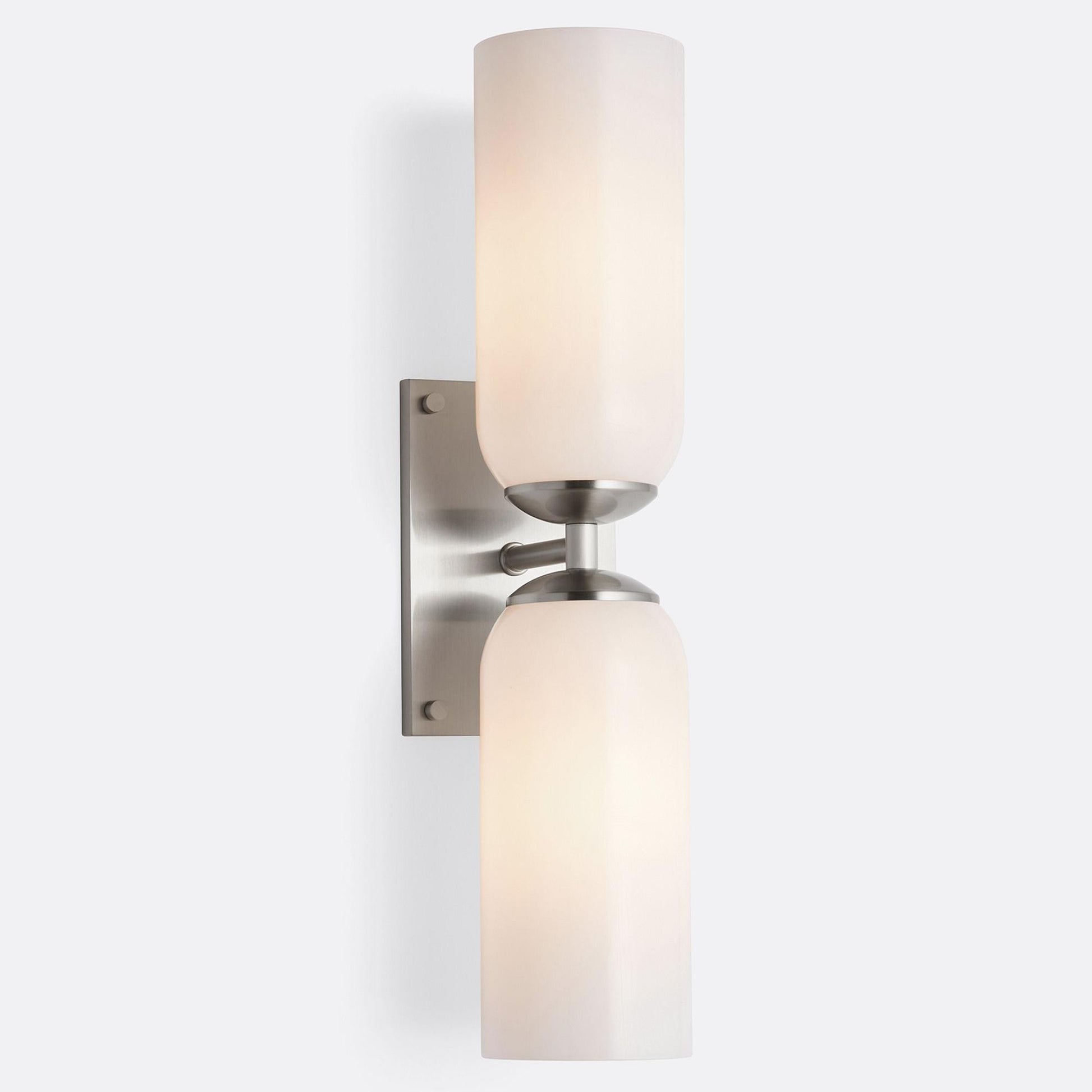 Iliana Rustic White Glass Double Tube Wall Sconce