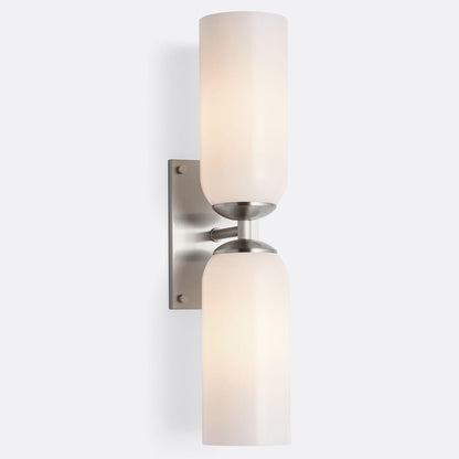 Iliana Rustic White Glass Double Tube Wall Sconce