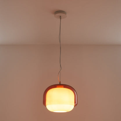 Vexlynn Scandinavian Round Dual-Layer Tinted Glass Pendant Light