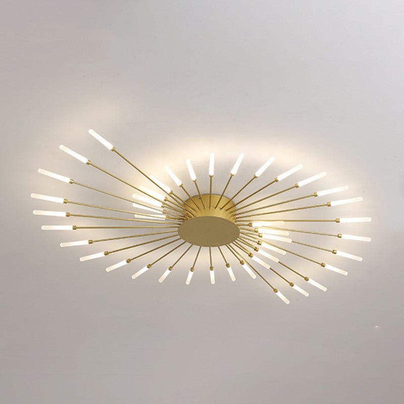 Pranika Modern Sputnik LED Fireworks Semi Flush Mount Ceiling Light